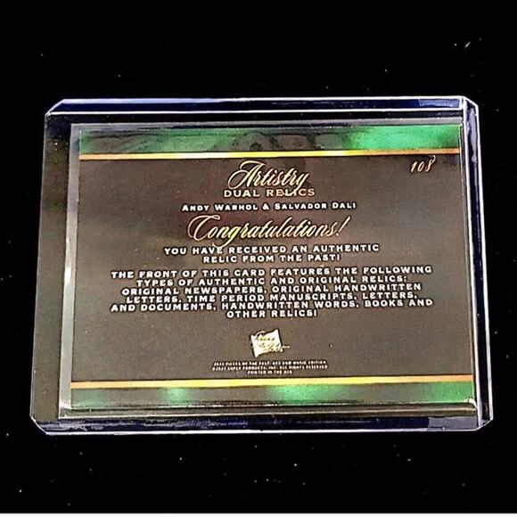 Authentic Andy Warhol and Salvador Dali Pieces of Art Relics POTP - Picture 4 of 5